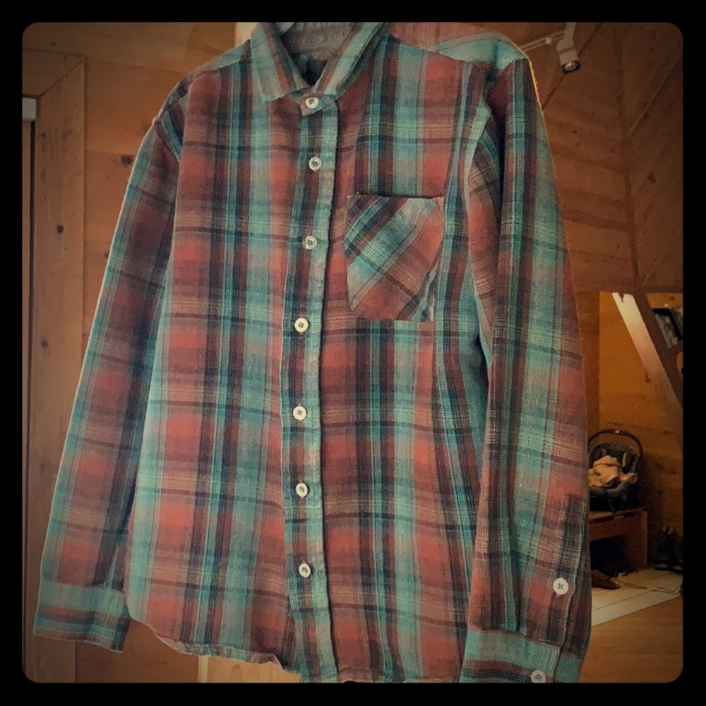 Prana brand flannel great mens size large